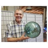Vintage 12" Japanese  Glass Fishing Float Ball