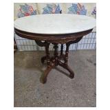 Antique Victorian Hall Table w Marble Top 33 x 31"