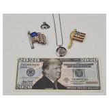 Sterling Silver Elephant Pendant , Trump, Origami