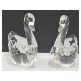 4 1/4 High Glass Swans
