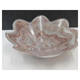 Vintage Art  Swirl Glass Bowl12" w
