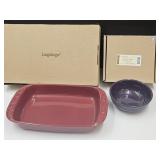 Longaberger Bowl & 3 Qt Baking Dish W Boxes