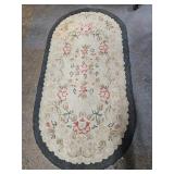 Ridgefield Throw Rug, Hand Hooked Rug  24 x  45"