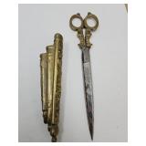 Victorian Ornate Brass Embroidery Scissors