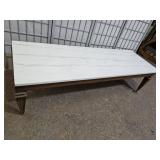 Marble Top Coffee Table  SEE CHIP 60 x 20 x 15" h