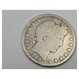 1908 Silver Barber Half Dollar Coin