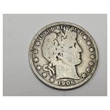 1906 D Silver Barber Half Dollar Coin