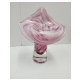 Monte Donlavey Hand Blown Cranberry Swinl Vase