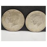 (2) 1967 Kennedy 40% Silver Half Dollar Coins
