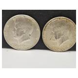 (2) 1967 Kennedy 40% Silver Half Dollar Coins