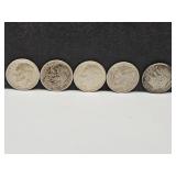 5 Silver Roosevelt Dimes
