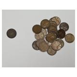 One Indian Head 1905 & Wheat Penny Coin Lot