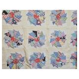 Vintage Hand Stitched Quilt 74 x 76"