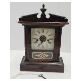 Antique Clock w Key Tag 11x 17 Works  Pat 1870