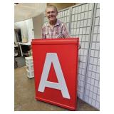 Large Durable Plastic  Red " A " Sign 34 x 48"