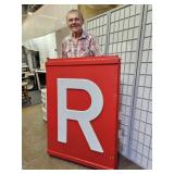 Large Durable Plastic  Red " R" Sign 34 x 48"