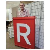 Large Durable Plastic  Red " R" Sign 34 x 48"