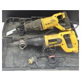 2 DeWALT Reciprocating Saws, One Cord Taped