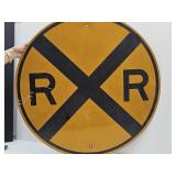 Large Metal Railroad Sign 36" W R / R