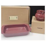 Longaberger Pottery 2 Qt Baking Dish & Pitcher