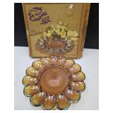 Indiana Carnival Glass Egg Plate w Box