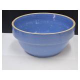 Blue Stoneware Crock Bowl 10.5" wide