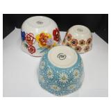 3 Pioneer Woman Bowls Up To 10" Wide