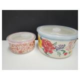 2 Pioneer Woman Stoneware Food Storage  Up To 7.5"
