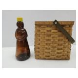 Mrs. Butterworth Glass 10"H Bottle & Longaberger B