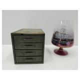 Metal 4 Drawer Chest 8x6x6 & Vincennes Jar PopCaps