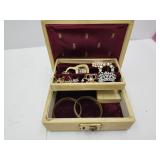 VTG 2-Tier Musical Jewelry Box w Costume Jewelry