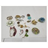 Lot VTG Costume Jewelry Brooches
