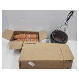 Lot Clay Pots-See Sz, 2 Hanging Baskets, 4 Trays