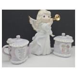 Precious Moments Angel 9", Teapot & Sugar Bowl