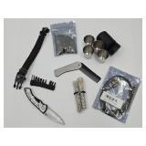 Set Of 4 Shot Glasses, Pocket Knife, Comb +