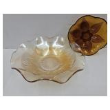 Peach Luster & Amber Glass Dishes
