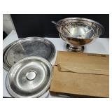 Sheridan Silverplate Punch Set-Bowl, Ladle, Cups,+