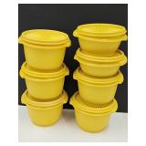 7  Yellow Vintage Tupperware Bowls 4.5" w