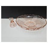 Fenton Bell, &  Pink Depression 11 3/4" w Dish
