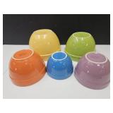 Nice Set Of Nesting Stoneware Bowls 5.5 to 8.5"w
