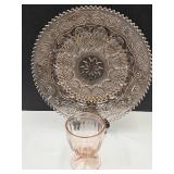 Beautiful Tiara Pink Deviled Egg Plate & Sherbert