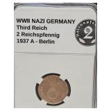1937 A WWII Germany (2pf) Bronze Coin