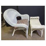 Wicker Chair & Ottoman