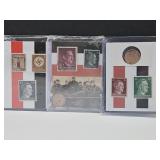 German WWII Stamps & Bronze Coins Set