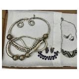 Costume Necklaces w Matching Earrings-Blue Lapiz?