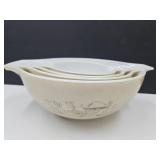 Vintage Pyrex Mushroom Cinderella Bowl Set
