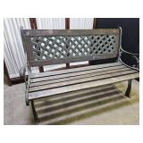 Cast Iron & Wood Park Bench 49.5" L