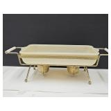 VTG Fire King Ivory Glass Dish 6.5 x 11  w Holder