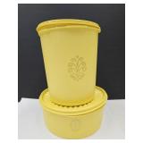 2 Vintage Yelow Tupperware Canisters