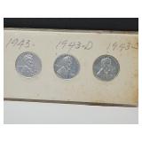 1943, 43 D &43 S Steel Penny Coins